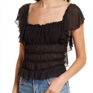 FREE PEOPLE JULIET RUFFLE BODYSUIT SIZE SMALL/PETITE